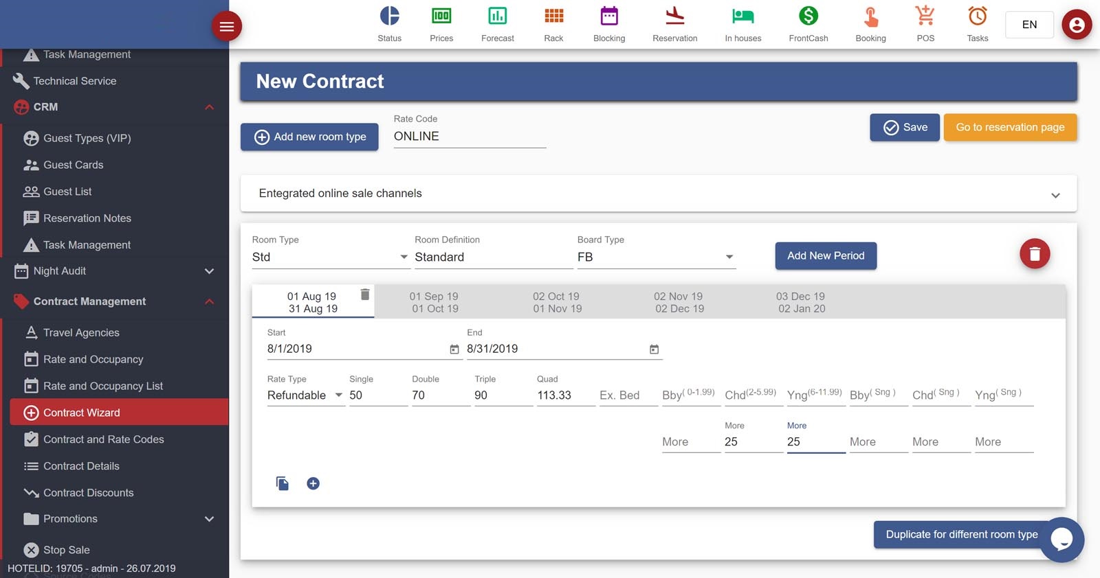 Hotel Managment Software hotel software contract wizard