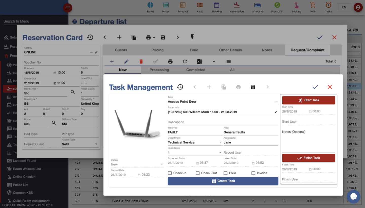 Hotel Managment Software hotel software Task Management