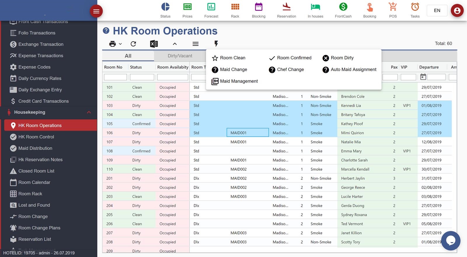 Hotel Managment Software hotel software housekeeping room operations