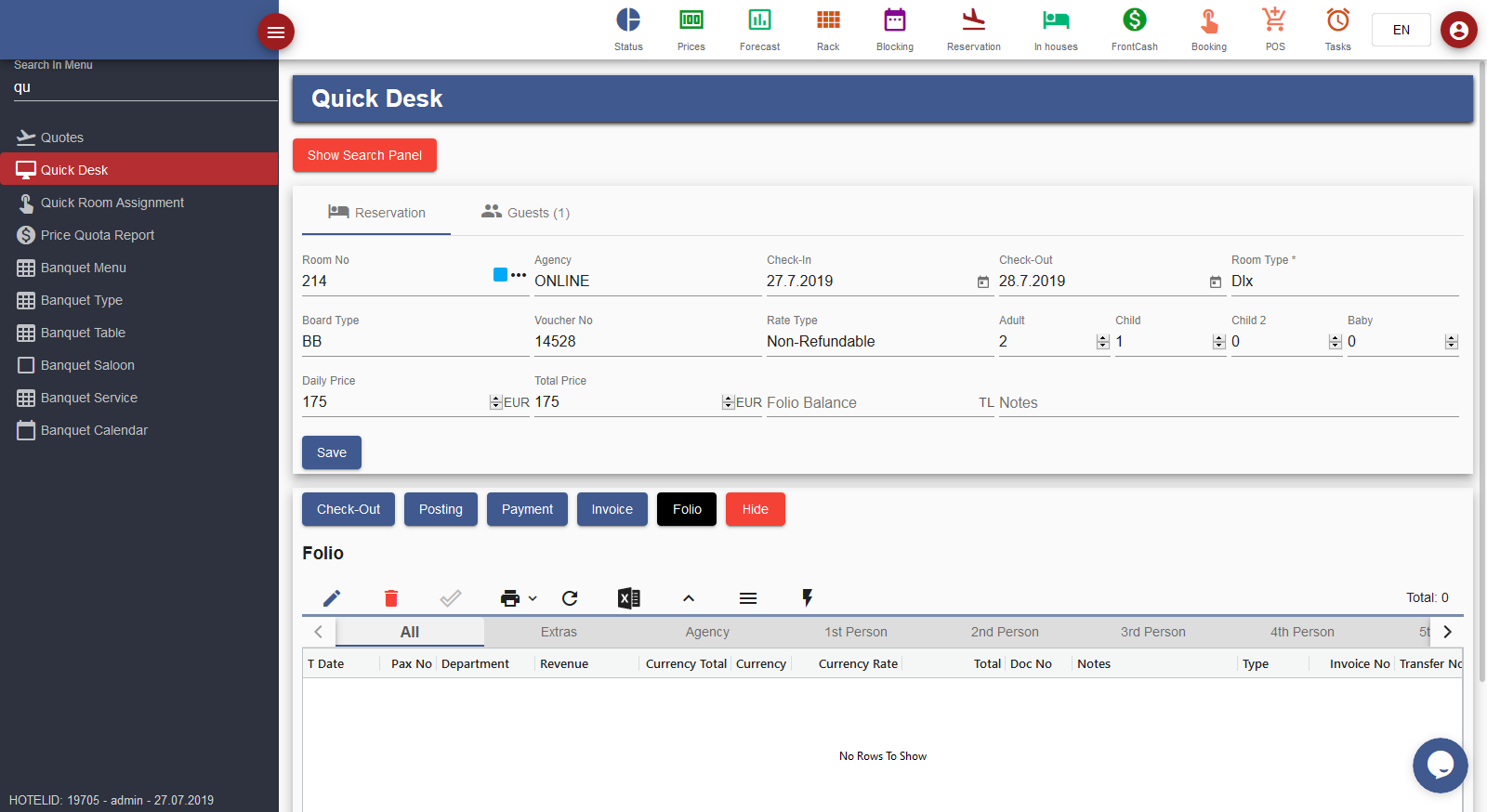 Hotel Managment Software hotel software Quick Desk