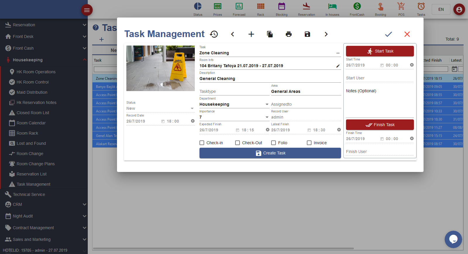 Hotel Managment Software hotel software task management